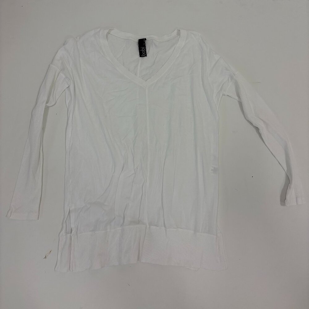 Bobi White Longsleeve Sheer Shirt